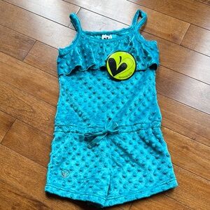 Limeapple Blue Textured Romper